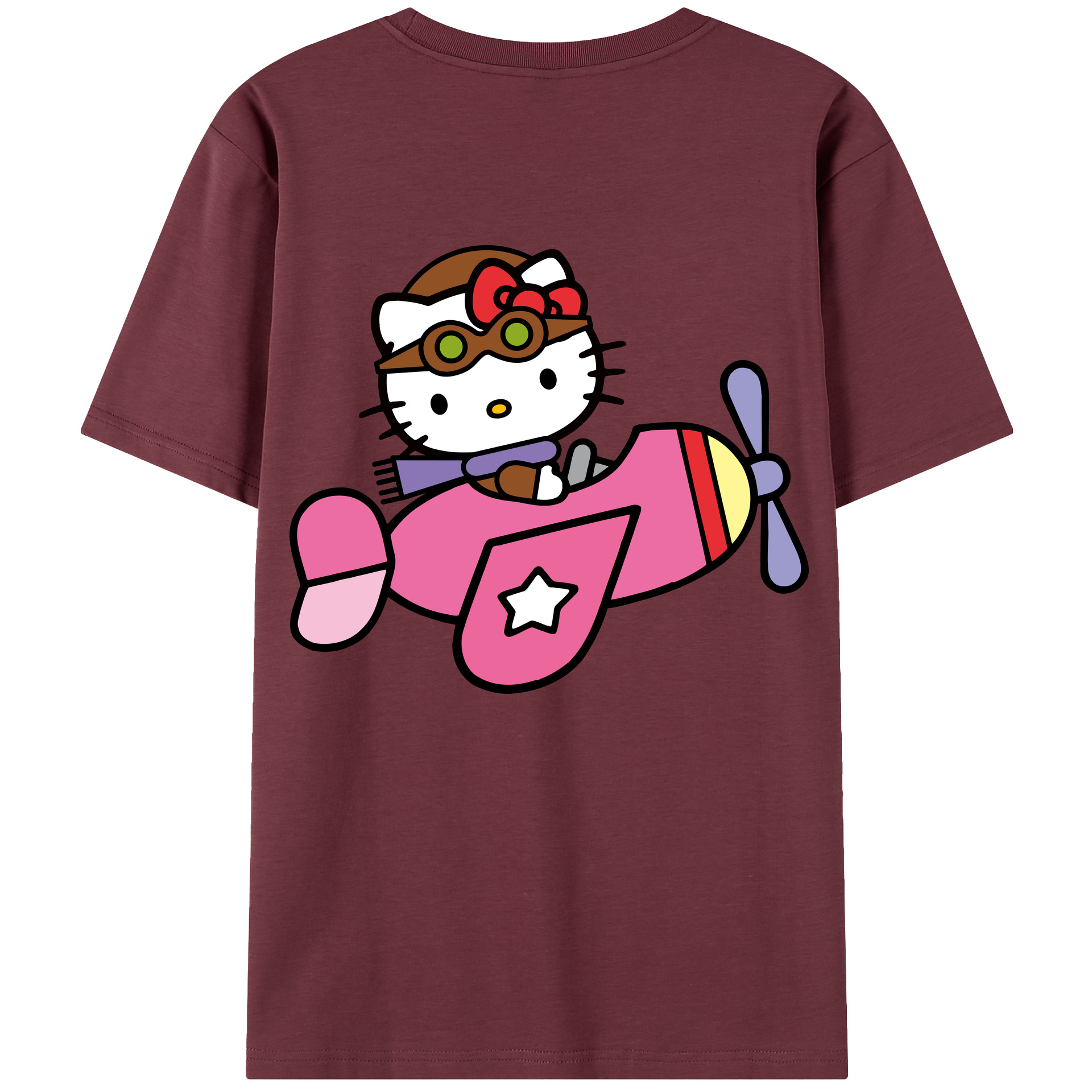 （画像用） Hello Kitty ハローキティ 綿100％半袖Tシャツ（背面プリント）